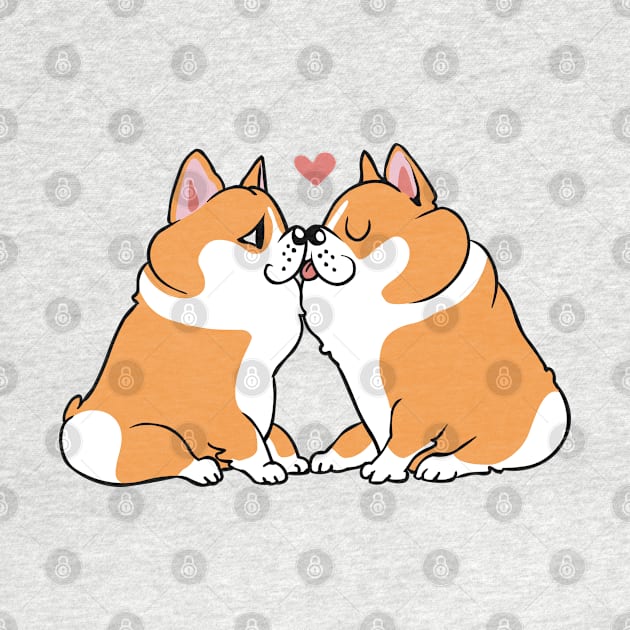 Corgi Kisses by huebucket